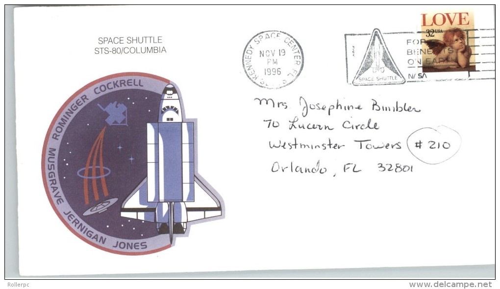 080336 LAUNCH STS - 80 [SHUTTLE COLUMBIA] KENNEDY SPACE CENTER FL / NOV 19,1996 / 32815 [COVER, PATCH & DESC] - Etats-Unis