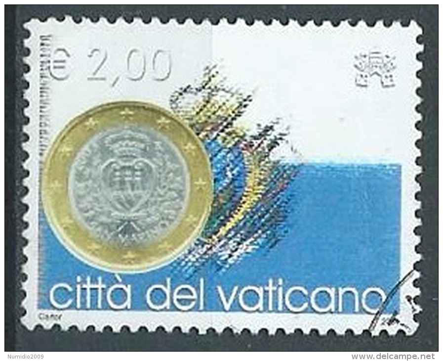 2004 VATICANO USATO MONETA EURO SAN MARINO 2,00 EURO - VV2-2 - Used Stamps