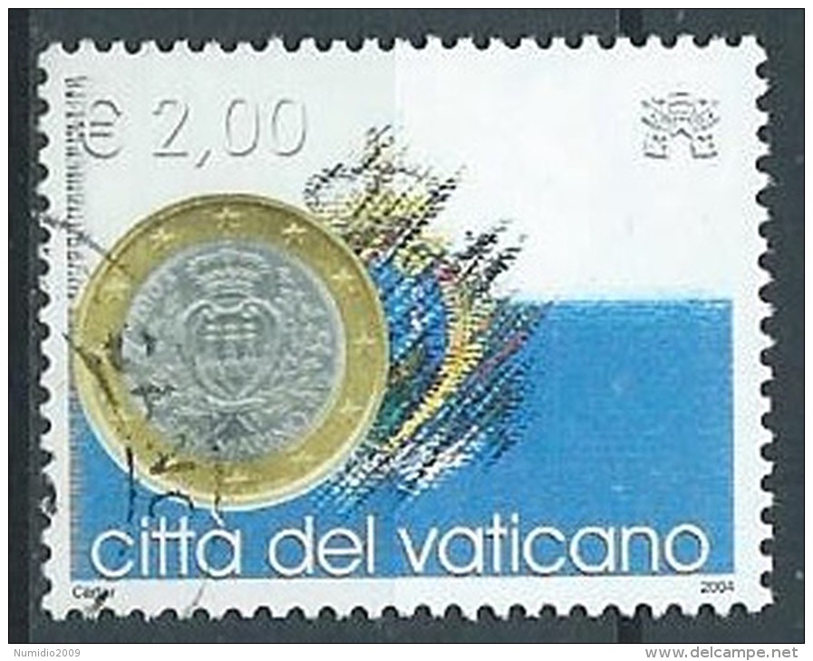 2004 VATICANO USATO MONETA EURO SAN MARINO 2,00 EURO - VV2-7 - Oblitérés