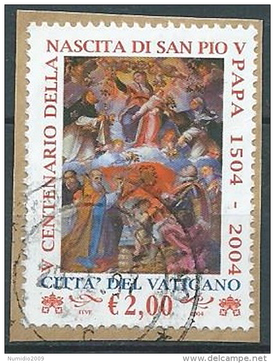 2004 VATICANO USATO S. PIO V 2,00 EURO - VV2-4 - Gebraucht