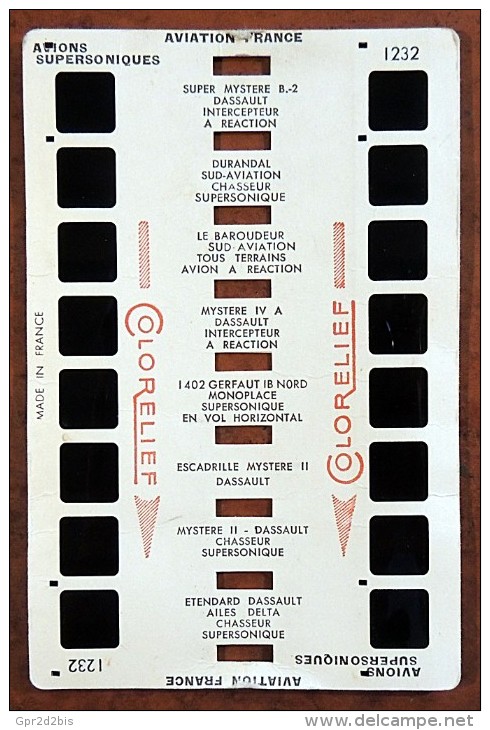 8 Photos Stéréo Colorelief Aviation 1950 Mystère 2 Mystère 4 Durandal Gerfaut Baroudeur Dassault... - Dokumente