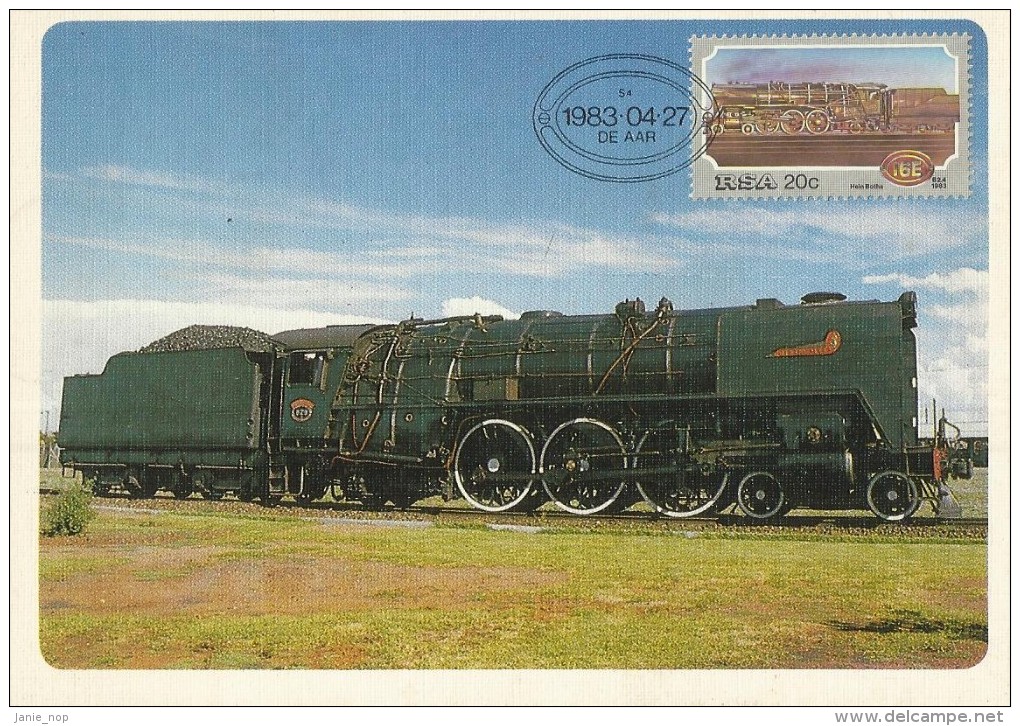 South Africa 1983 Locomotives, 20c Maximum Card - Gebraucht