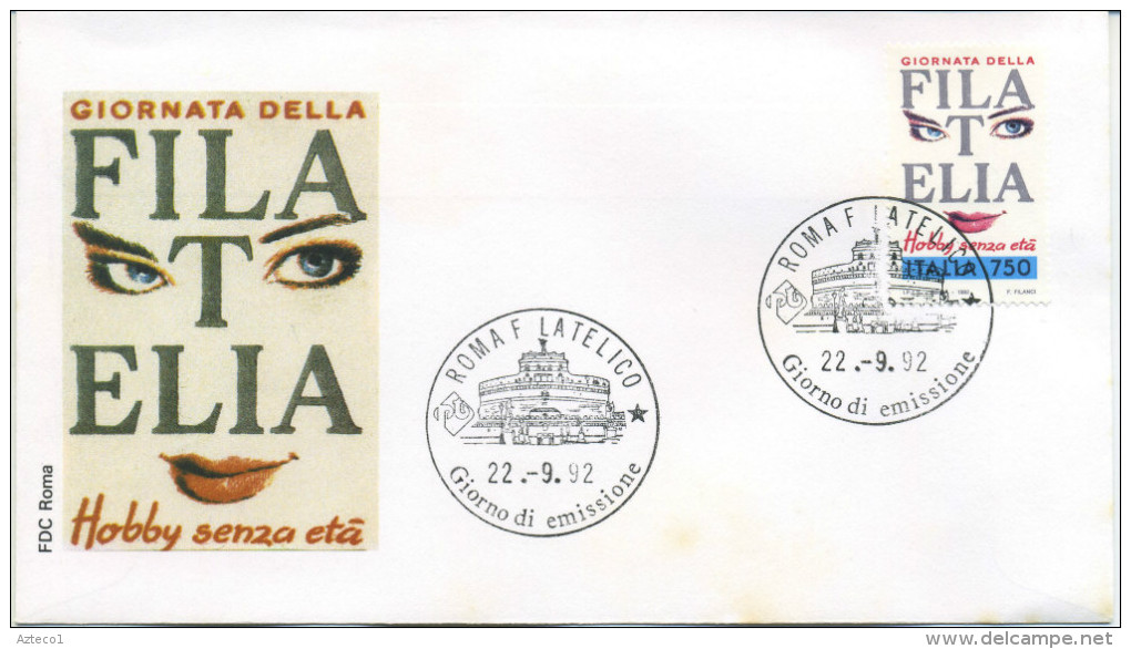 ITALIA - FDC  ROMA 1992 -  GIORNATA DELLA FILATELIA - FDC