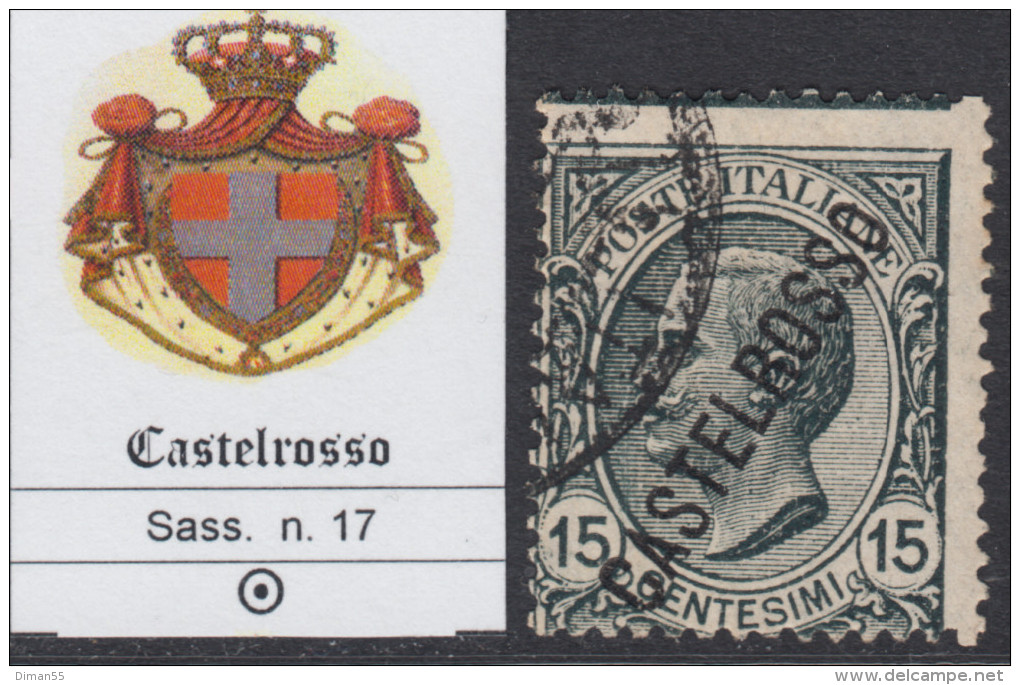 ITALIA - CASTELROSSO - N.17 - USATO - Varietà Soprastampa Spostata - Castelrosso
