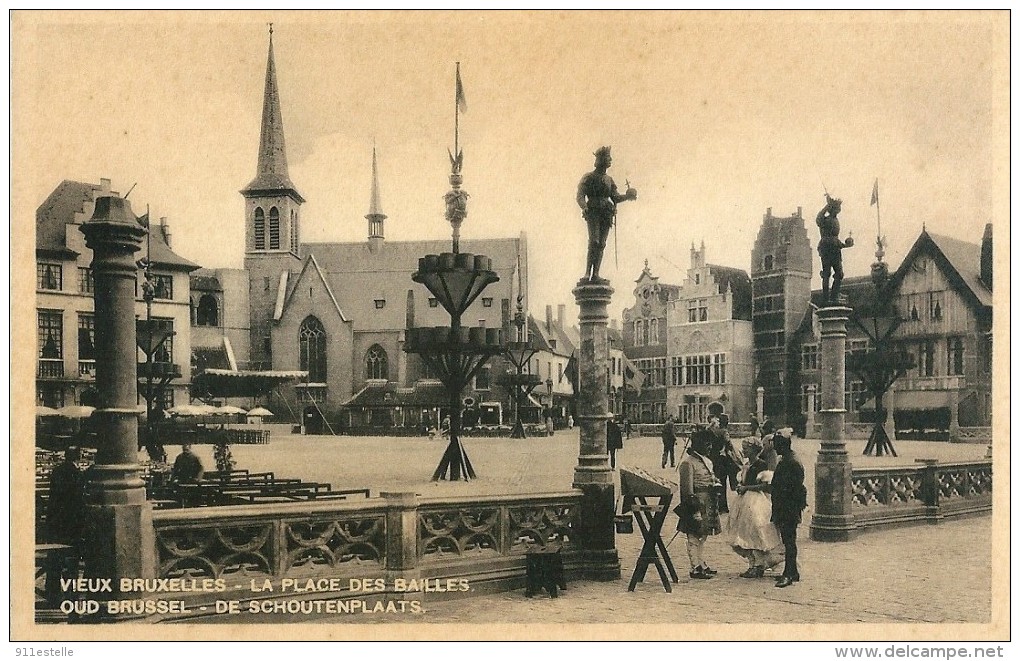 Vieux  BRUXELLES -   La Place  Des Bailles 1935 - Internationale Instellingen