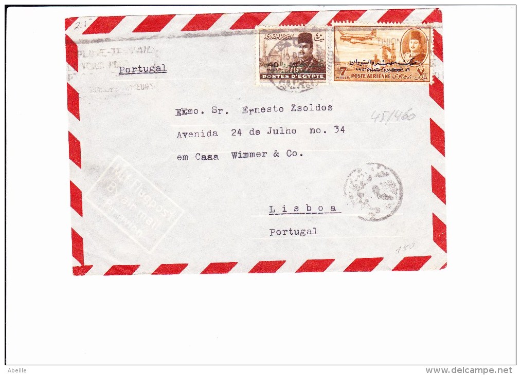 45/460  LETTRE POUR LE PORTUGAL - Covers & Documents