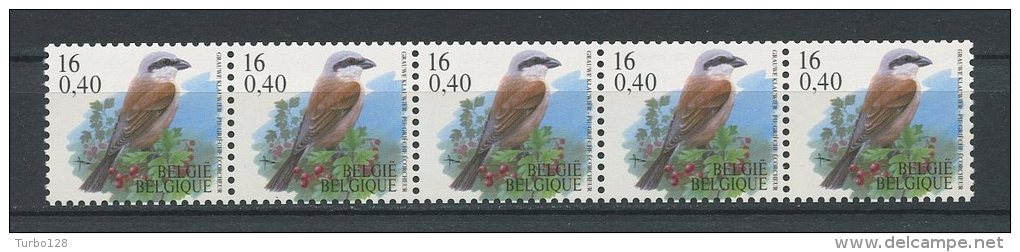 BELGIQUE 2000  N° 2933 ** Roulette Avec N° Neufs = MNH Superbes Cote 15 € Faune Oiseaux Birds Pie Fauna Animaux - Nuevos