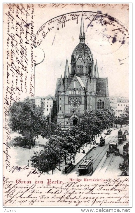 Germany. Berlin-Kreuzberg, Heilige Kreuzkirche, Strassenbahn. Gruss Aus Berlin. - Kreuzberg