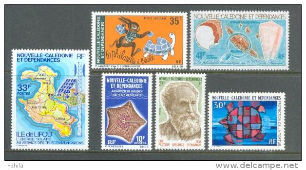 1978 NEW CALEDONIA COMPLETE SETS MICHEL: 610, 611, 614, 615, 616, 620 ALL MNH ** - Nuevos