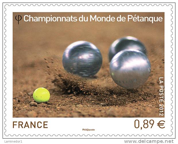 Timbre Championnats Du Monde De Pétanque, 2012, - Neufs