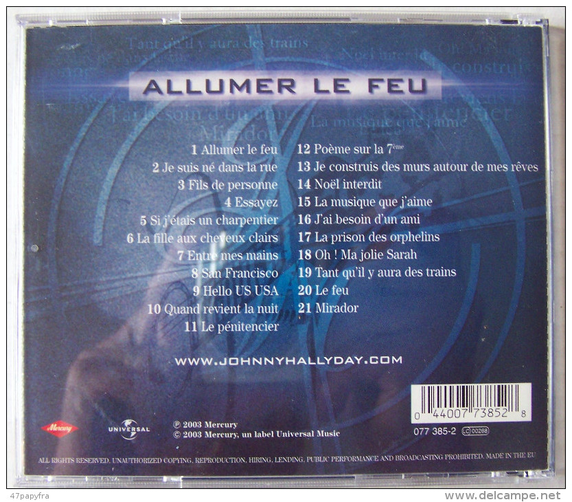 Johnny HALLYDAY Album CD 21 Titres Les 100 Plus Belles Chansons Allumer Le Feu - Rock