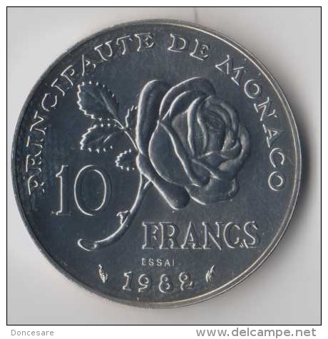 ** 10 FRANCS ESSAI ARGENT GRACE MONACO 1982 FDC ** - 1960-2001 Nouveaux Francs