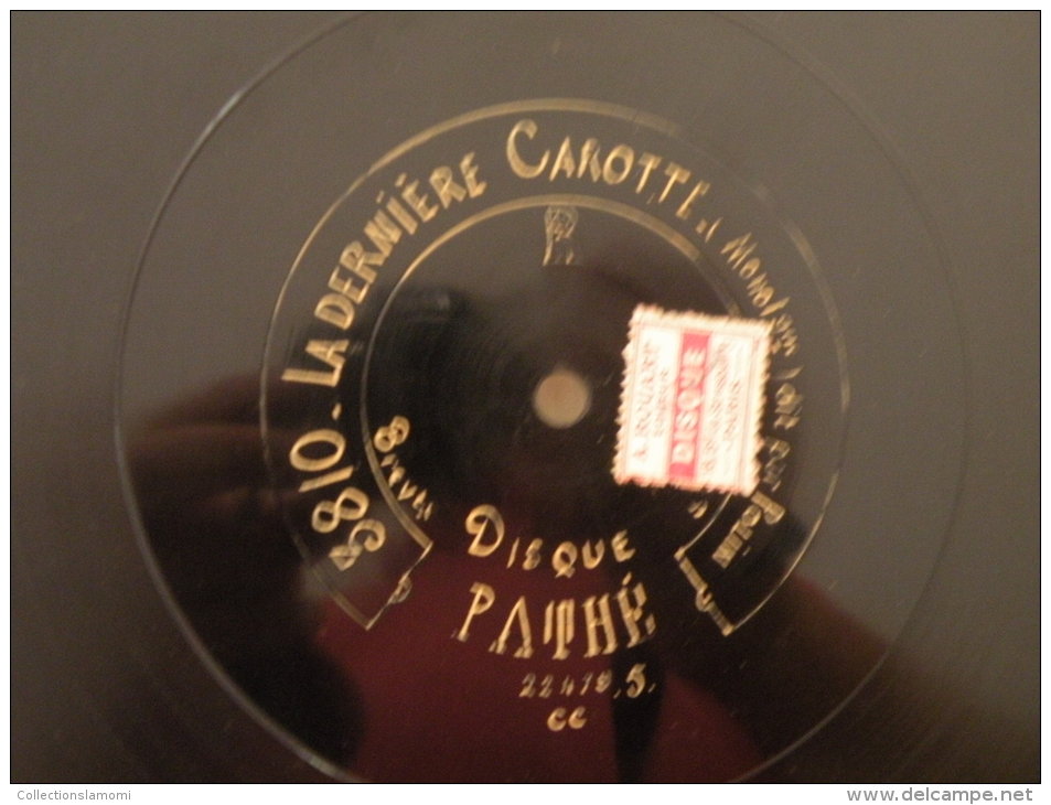 Disque Pathé Saphir 90 à 100 Tour,29cm - 3805 & 3810, La Boiteuse Du Régiment La Dernière Carotte - 78 T - Disques Pour Gramophone