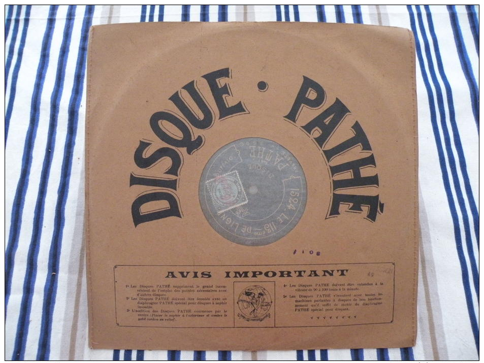 Disque Pathé Saphir 90 à 100 Tour,29cm - 1524 & 1570, Le 113 éme De Ligne, Plus D'patrons - 78 T - Disques Pour Gramophone