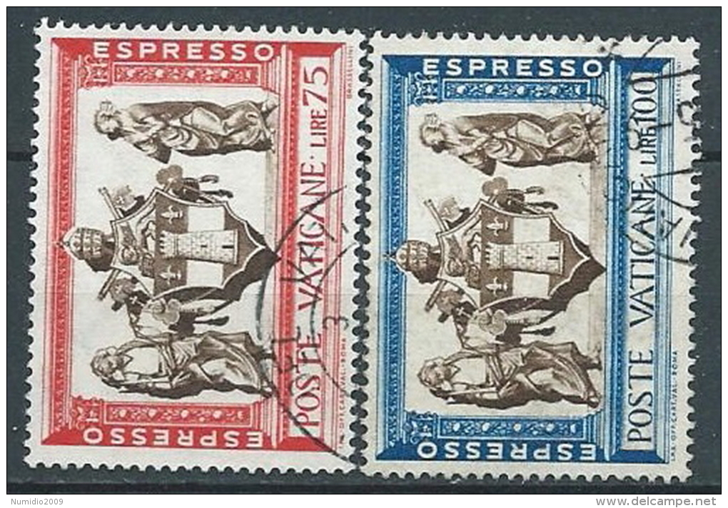 1960 VATICANO USATO EPRESSO MISERICORDIA 2 VALORI - VV4 - Priority Mail