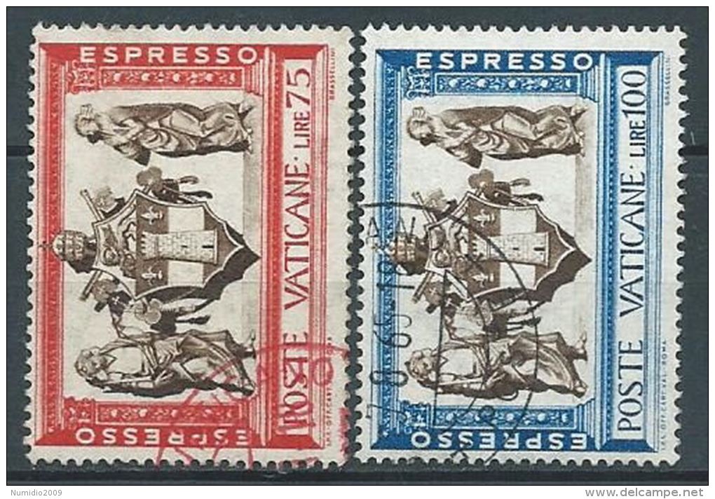 1960 VATICANO USATO EPRESSO MISERICORDIA 2 VALORI - VV4-4 - Eilsendung (Eilpost)