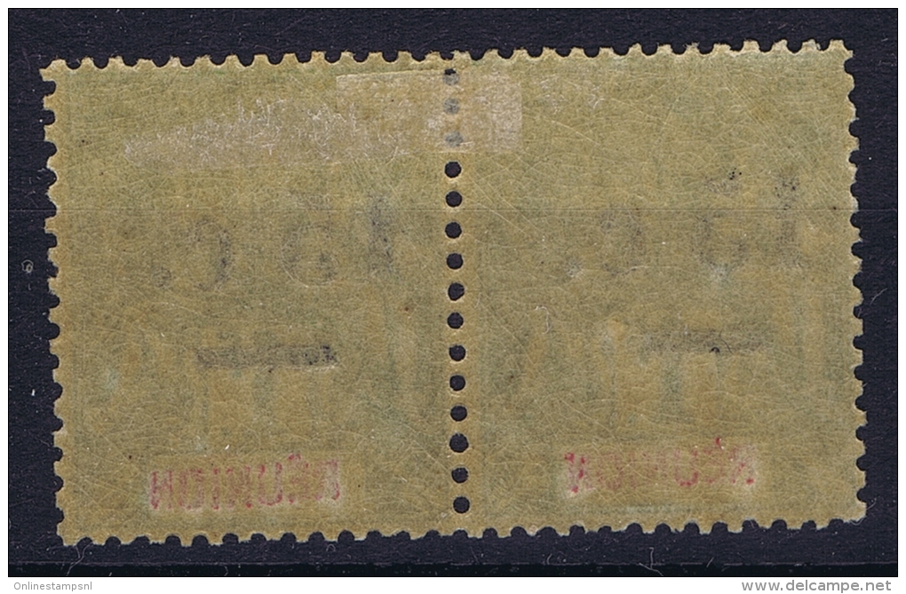 Reunion 1901 Ma 53 A Surcharge Déplacée, Paire Cat Value &euro; 600 +++ - Neufs