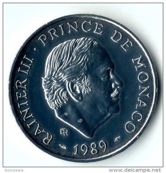 ** 100 FRANCS ARGENT MONACO 1989 FDC ** - 1960-2001 Nouveaux Francs