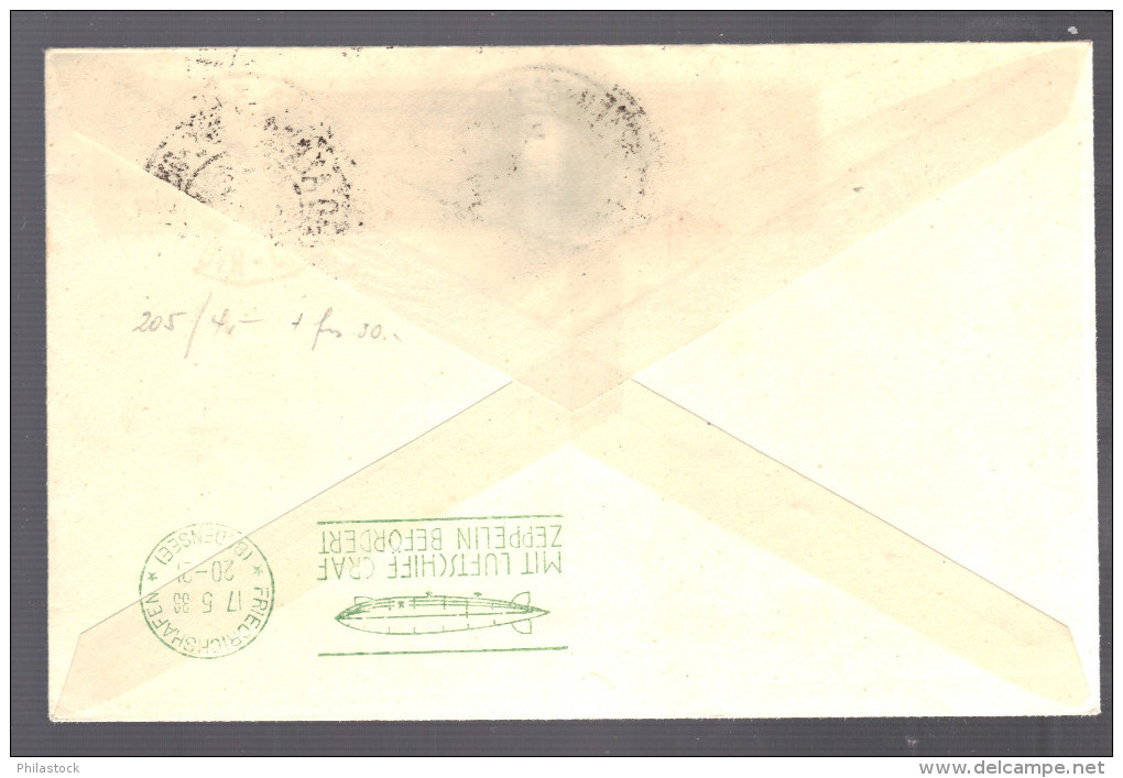 BRESIL 1933 Lettre De Rio De Janeiro Pour Lorch Allemagne Via Condor Zeppelin - Airmail (Private Companies)