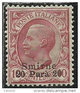LEVANTE SMIRNE 1909 - 1911 SOPRASTAMPATO D´ITALIA ITALY SURCHARGED 20 PA SU CENT. 10 MNH - Oficinas Europeas Y Asiáticas