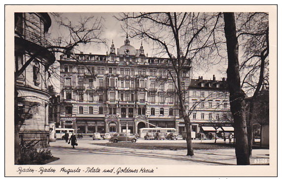 RP: BADEN-BADEN , Germany , 20-30s ; Augusta-Platz Und Goldenes Kreuz - Baden-Baden