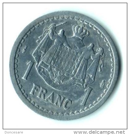 ** 1 FRANC MONACO ALLU.1943 Sans Date TTB+ ** - 1922-1949 Louis II.