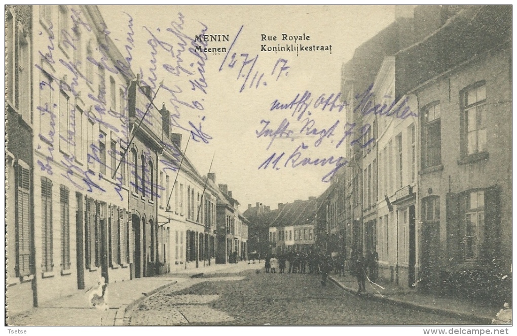 Meneen - Koninklijkerstraat - Feldpost 1917 ( Verso Zien ) - Menen