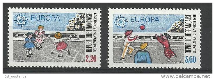 THEMAN EUROPA FRANKRIJK 2584/2585 Xx ( YVERT ) COTE : 5 EURO  (A) - 1989