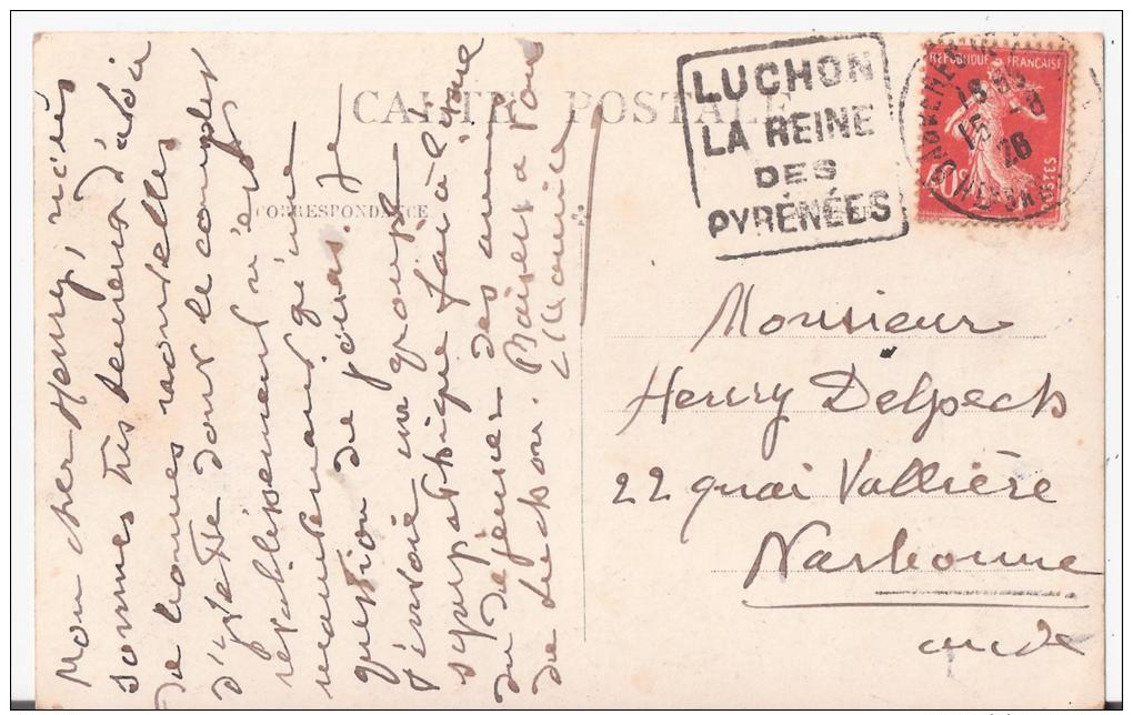 31.   LUCHON.   CARTE-PHOTO.   "groupe Des Anciens De Luchon à L´issue D´un Déjeuner".   TBE.1926. - Luchon