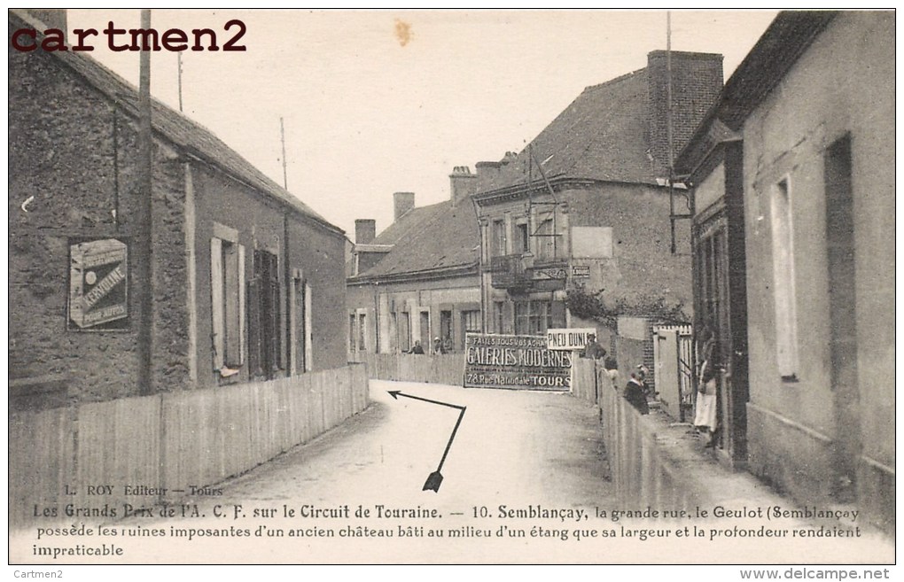 GRANDS PRIX DE L'A.C.F. CIRCUIT DE TOURAINE SEMBLANCAY LA GRANDE RUE LE GEULOT VIRAGE COURSE AUTOMOBILE CAR VOITURE 37 - Semblançay