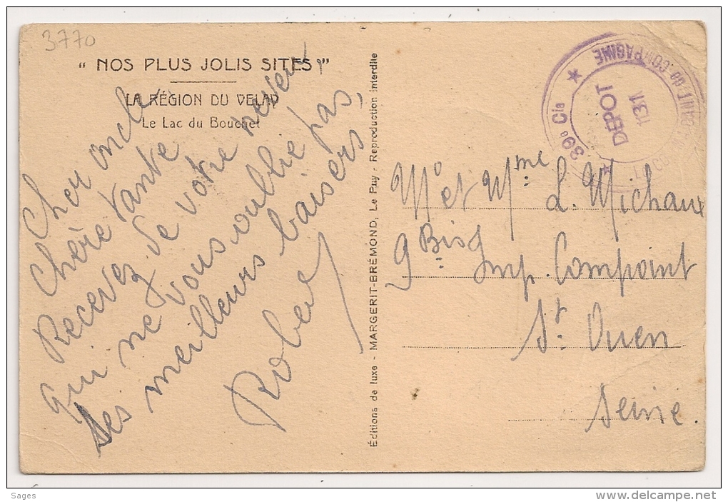 COSTAROS Haute Loire, 39e Cie, DEPOT 131 Sur 2 Documents. - Guerre De 1939-45