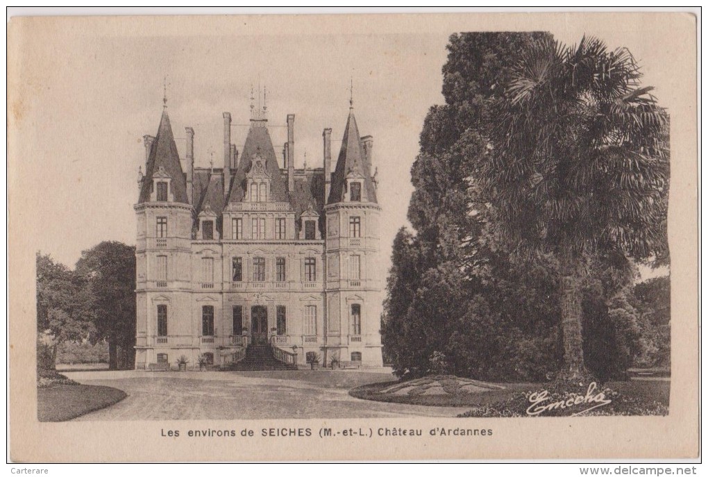 Cpa,environs De Seiches,le Chateau Royal D´ardannes,editeur Mr Chrétien Et Fils,rare,maines Et Loire - Seiches Sur Le Loir