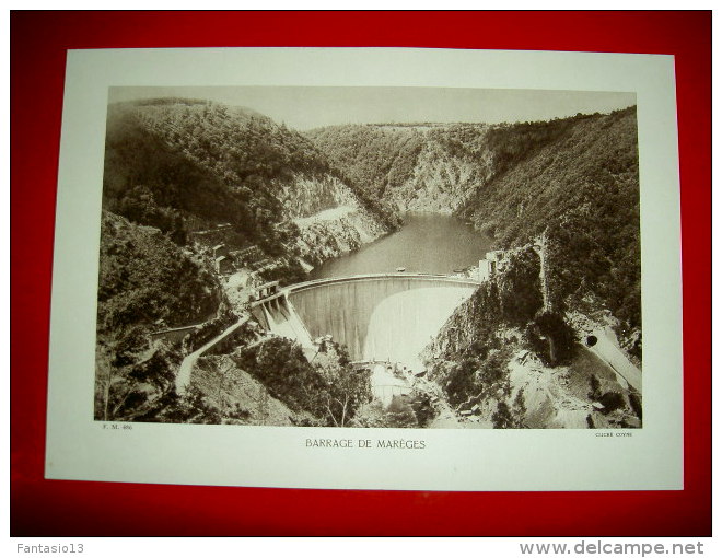 Barrage De Marèges  Haute-Dordogne 1937  Héliogravure Cliché Coyne - Autres & Non Classés