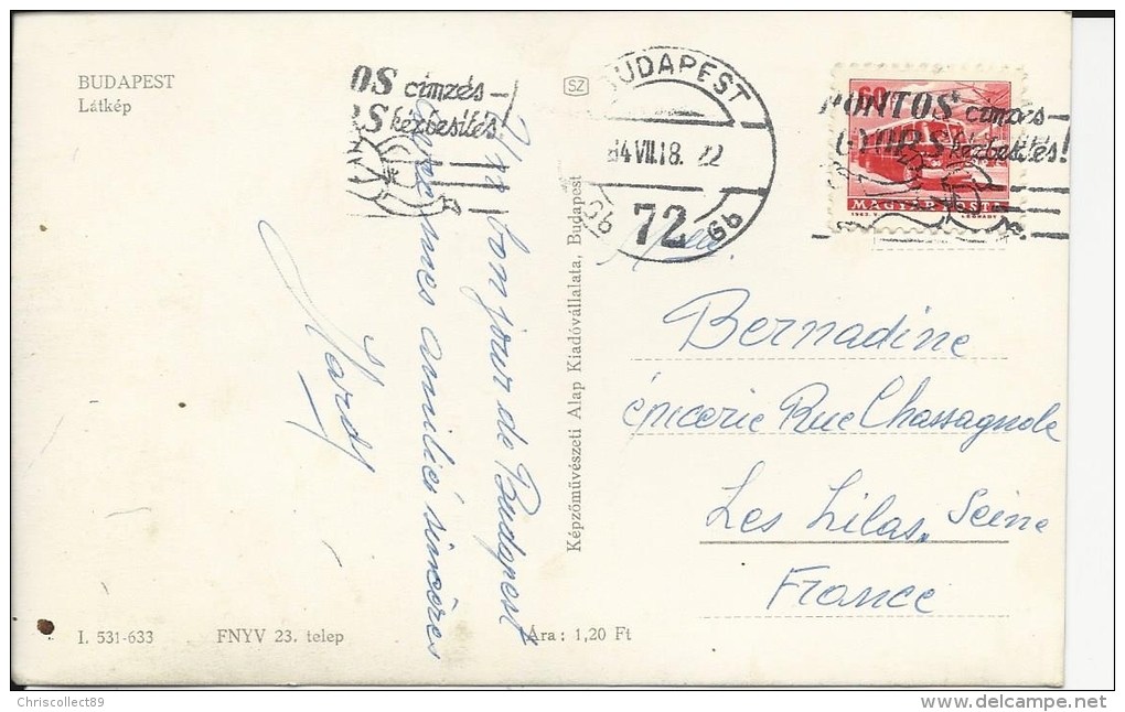 Marcophilie Sur Carte Postale Hongrie : Budapest  1922 - Hojas Completas
