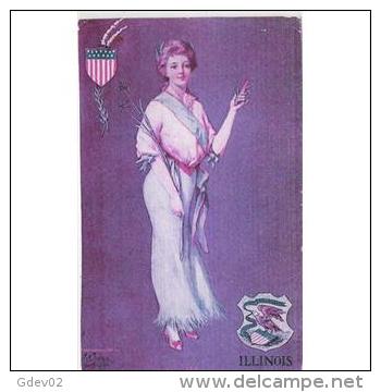 EUDTP0777-LFD3948TMO.TARJETA POSTAL DE ESTADOS UNIDOS(USA) Mujer MODA ANTIGUA.ILLINOIS - Moda