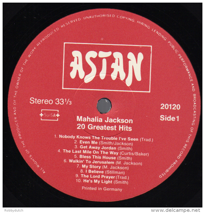 * LP *  MAHALIA JACKSON - 20 GREATEST HITS (England 1984 EX!!!) - Religion & Gospel