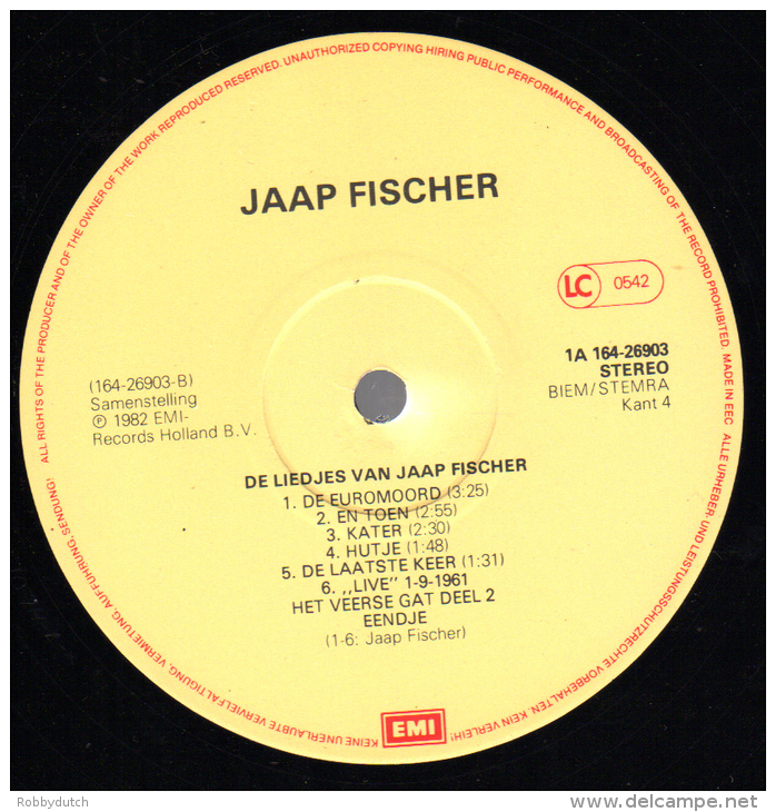 * 2LP *  DE LIEDJES VAN JAAP FISCHER (Holland 1971 EX-!!!)