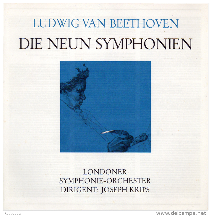 * 6LP Box *  BEETHOVEN - DIE NEUN SYMPHONIEN - LONDON SYMPHONY ORCHESTRA - KRIPS (EX!!!) - Klassiekers