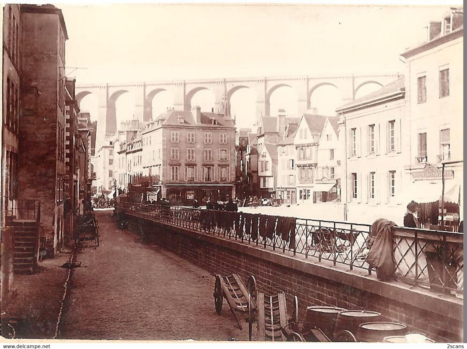 Dépt 29 - MORLAIX - Photographie Collée Sur Carton D'origine, 1904 - Lucas Draperies Et Nouveautés - Viaduc - Photo - Morlaix