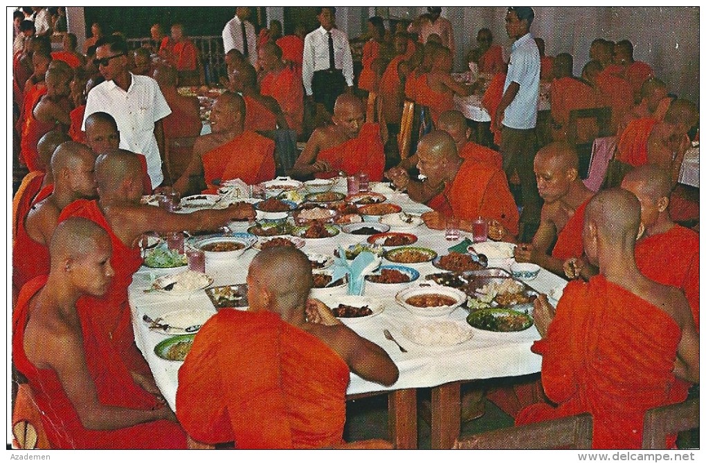 Priets At Their Meals After The Service Thailand. - Buddhism