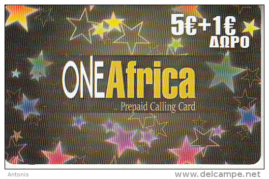 GREECE - One Africa Prepaid Card 5+1 Euro, Used - Greece