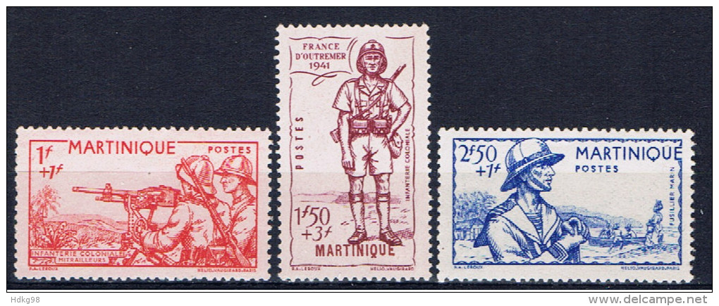 Martinique+ 1941 Mi 187-89 Mnh Landesverteidigung - Neufs