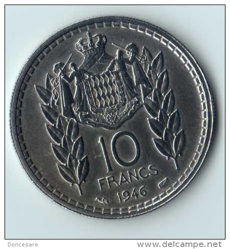 ** 10 FRANCS MONACO  LOUIS II 1946 SUP+ ** - 1922-1949 Louis II