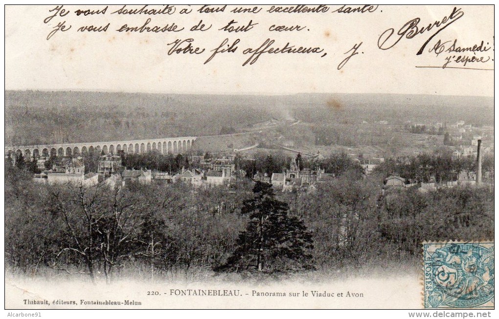 FONTAINEBLEAU Panorama Sur Le Viaduc Et Avon - Fontainebleau