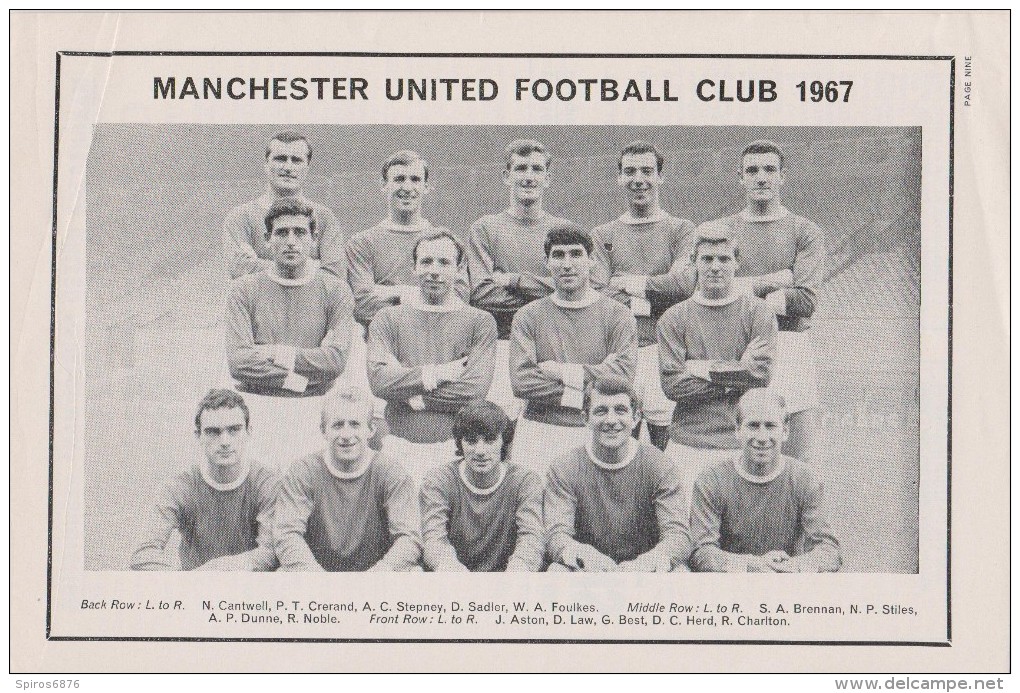 Official Football Programme MANCHESTER UNITED - ITALIAN OLYMPIC TEAM Friendly 1967 RARE - Uniformes Recordatorios & Misc
