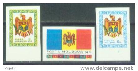 MD 1992-1-3 NATIONAL SIMBOL, MOLDAVIA, 1 X 3v, MNH - Briefmarken