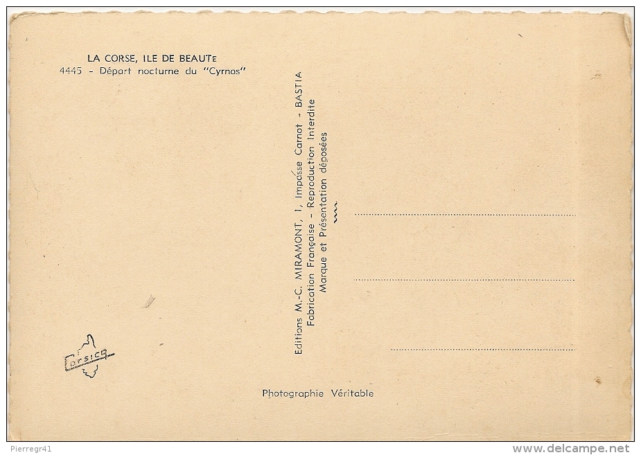 CPA-1954-FERRIES-LIAISION - CORSE-Le CYRNOS DEPART De NUIT--TBE - Ferries