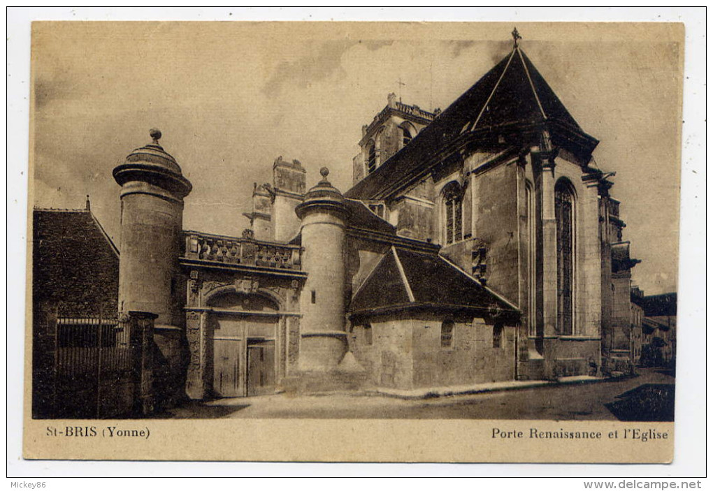 Saint BRIS---Porte Renaissance Et L'église  14 X 9  éd  G. Harry - Saint Bris Le Vineux