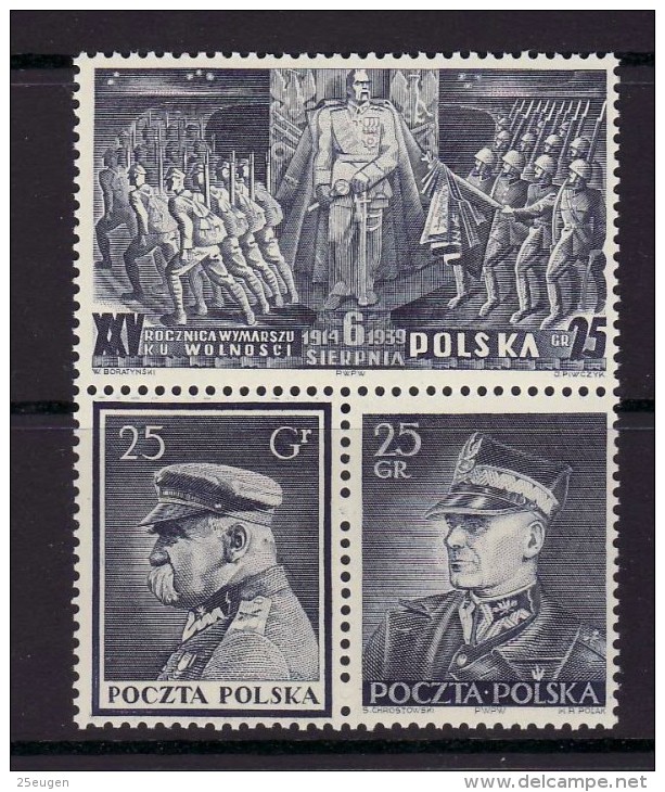 POLAND 1939  MICHEL NO: 357-9  MNH - Nuevos