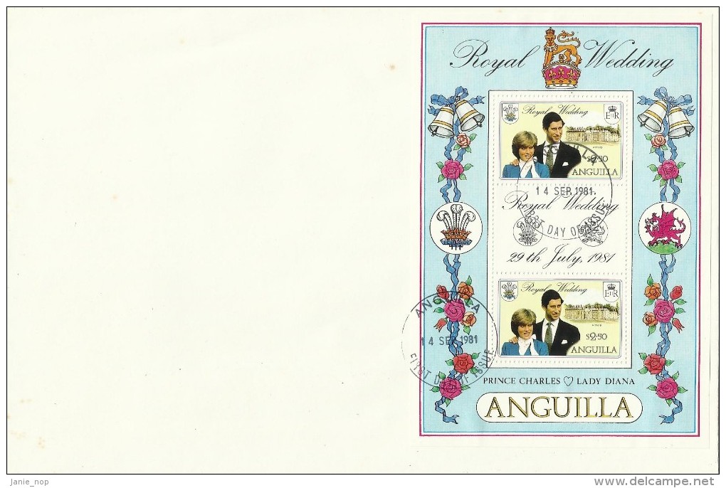 Anguilla 1981 Royal Wedding Souvenir Sheet FDC - Anguilla (1968-...)